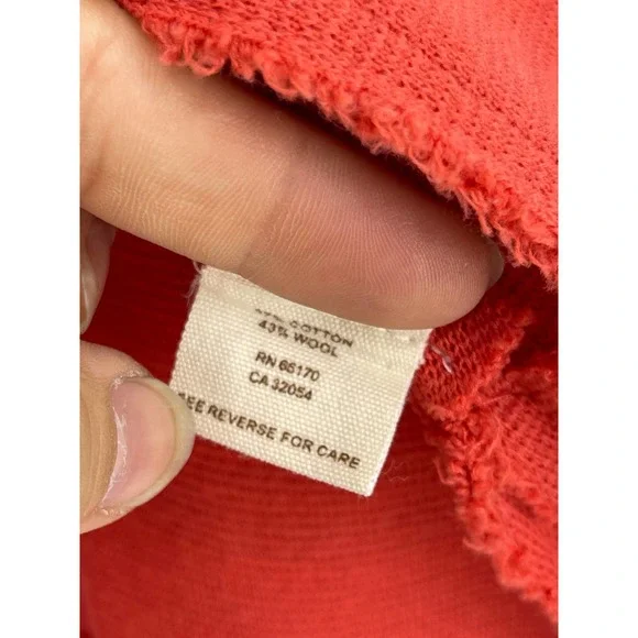 Free People Wool & Cotton Hooded Sweater Jacket Size L - Picture 5 of 6